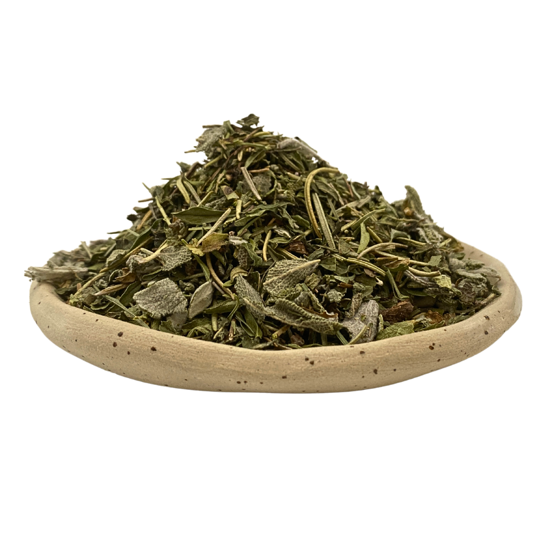 Work out bath: pedicura (Combinación de hojas de menta, salvia, hierbabuena y romero)